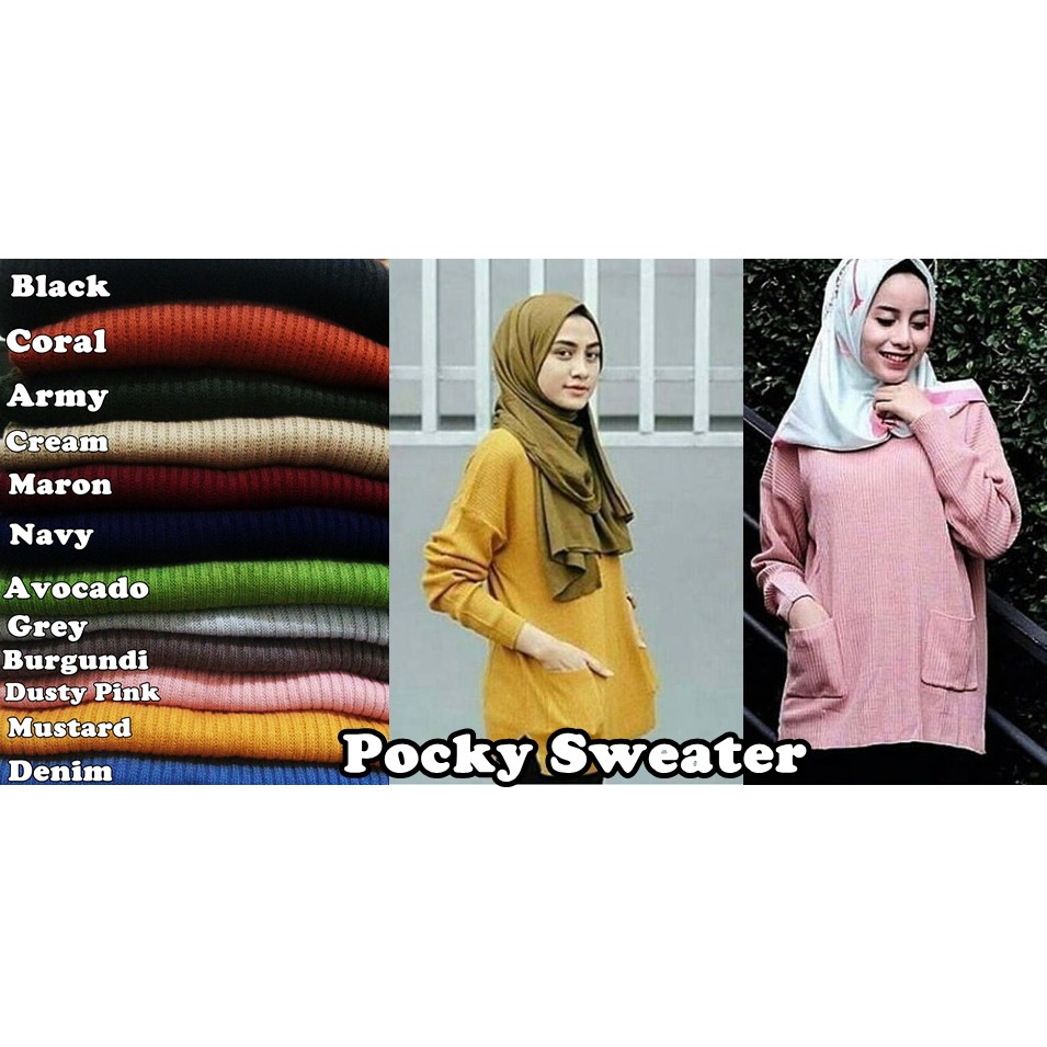 Baju Rajut Pocky Sweater Premium Tebal