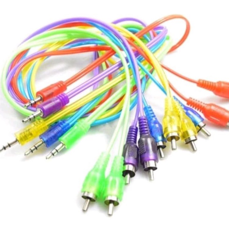 Kabel Aux 2 In 1 HP Ke Salon 1,5 Meter / Kabel RCA 2 To 1 Kabel Audio HP Speaker