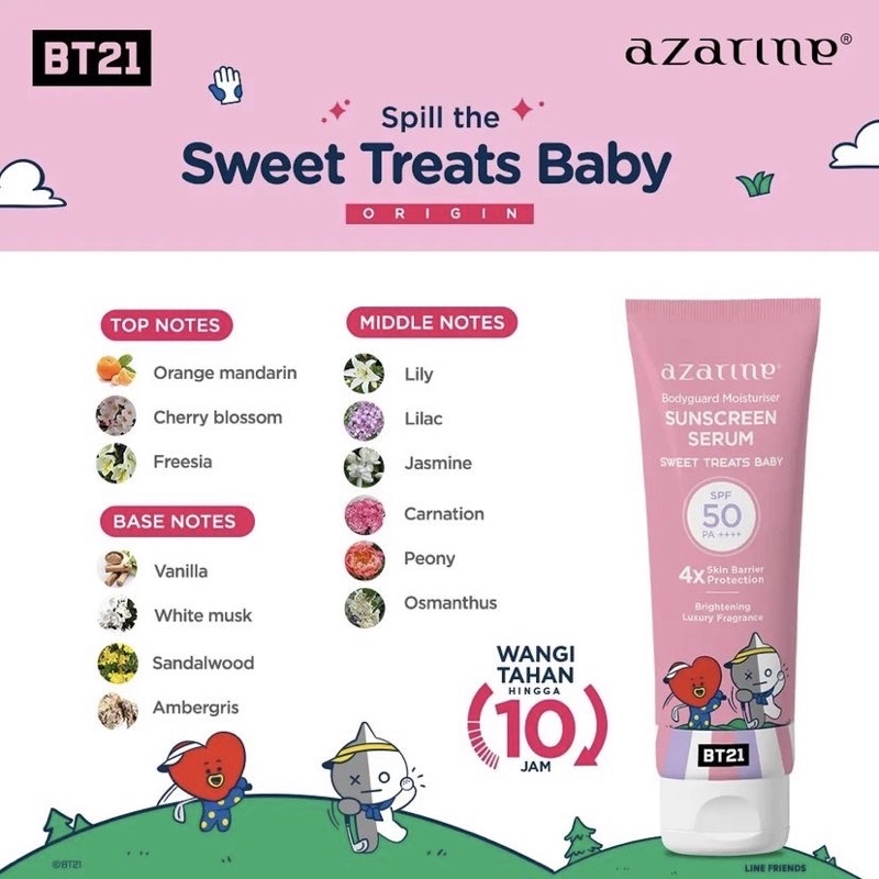 Bodyguard Moisturizer Sunscreen Serum - AZARINE X BT21 100ML