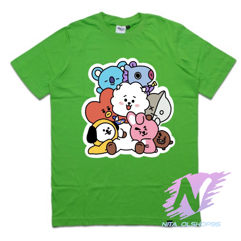 kaos anak animasi kartun bts