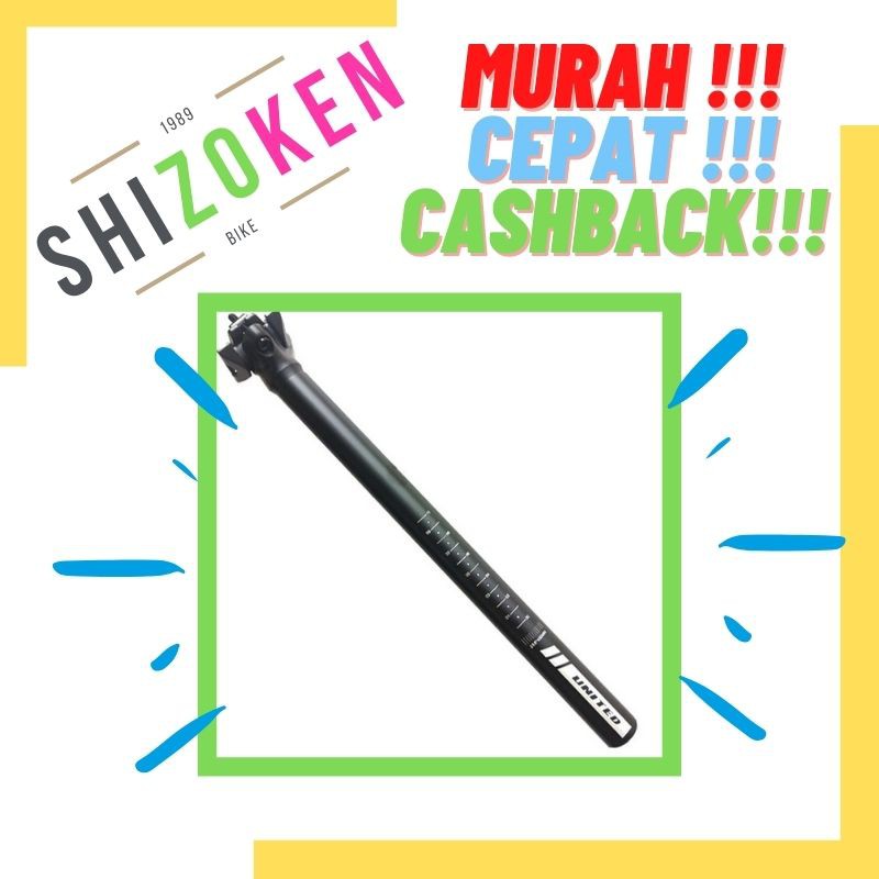 Seatpost 27.2 x 400 mm Alloy Tiang Sadel Sepeda Roadbike Balap United