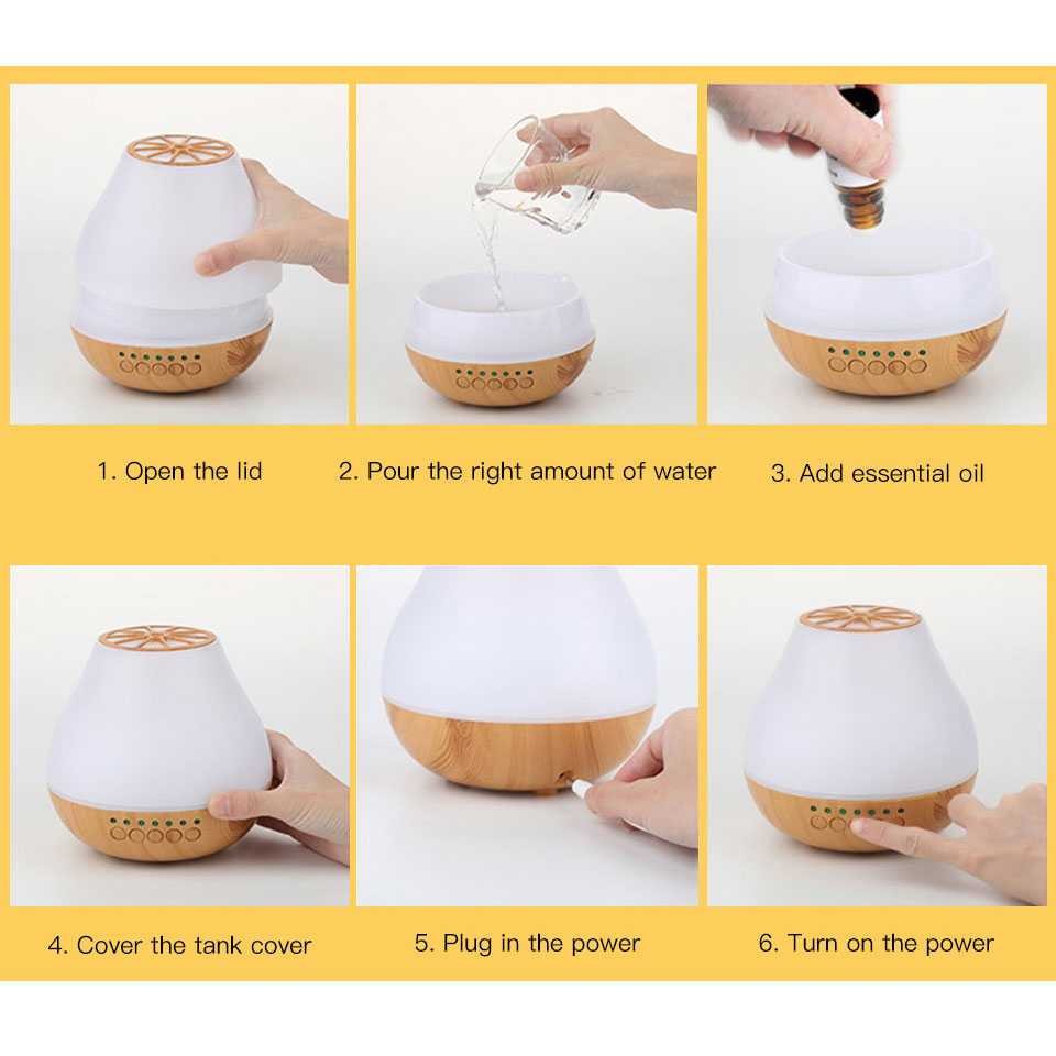 FUNHO Aromatherapy Air Humidifier Wood 400ml with LED RGB - AJ-504