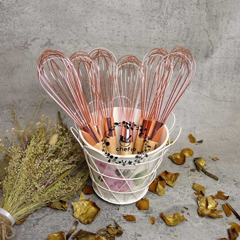 Chefio Whisker Stainless Rosegold Pengocok Telur Adonan Kocokan Adonan Kue