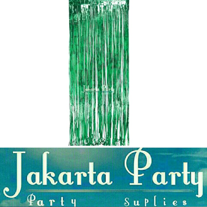 Tirai Foil Hijau / Foil Curtain / Back Drop Rumbai