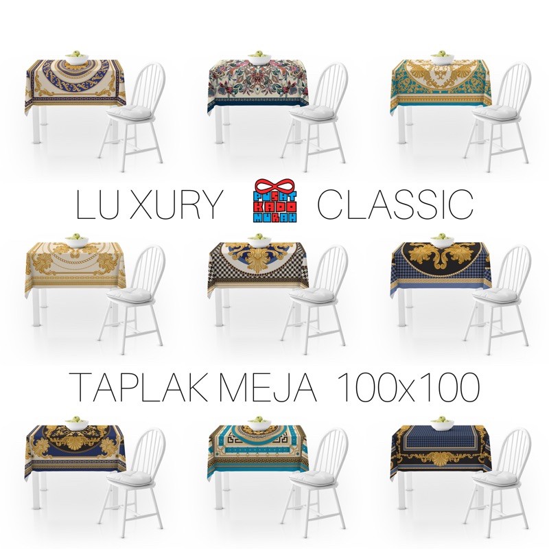 Taplak Meja Premium 100x100 cm Motif Luxury Classic - Pusat Kado Murah