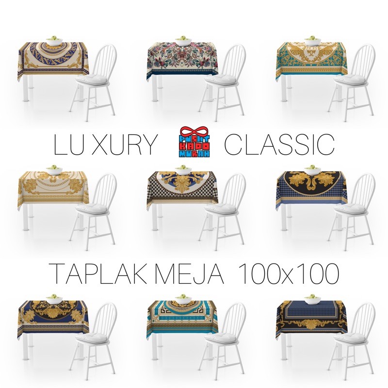 Taplak Meja Premium 100x100 cm Motif Luxury Classic - Pusat Kado Murah