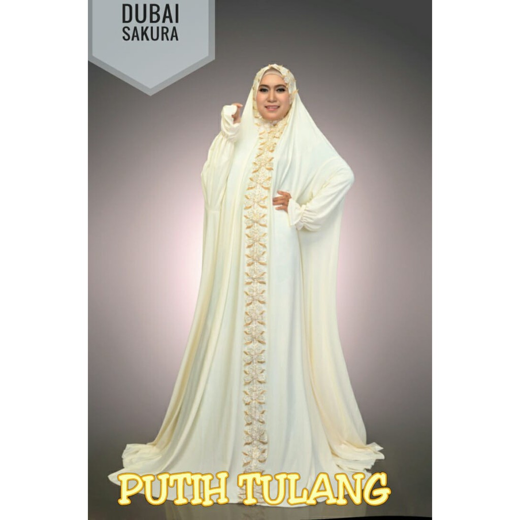 TERBARU MUKENA TERUSAN LANGSUNGAN SUPER JUMBO MUKENAH TERUSAN RENDA PUTIH TULANG