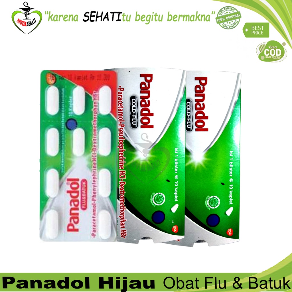 PANADOL HIJAU COLD AND FLU STRIP ISI 10 KAPLET OBAT FLU &amp; BATUK