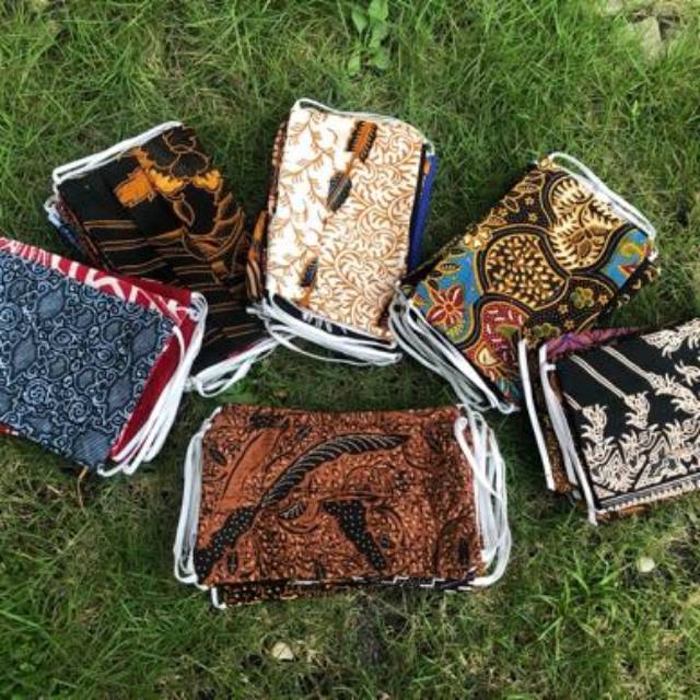 MASKER NON MEDIS FULL KATUN | MASKER  MOTIF BATIK MODEL HIJAB