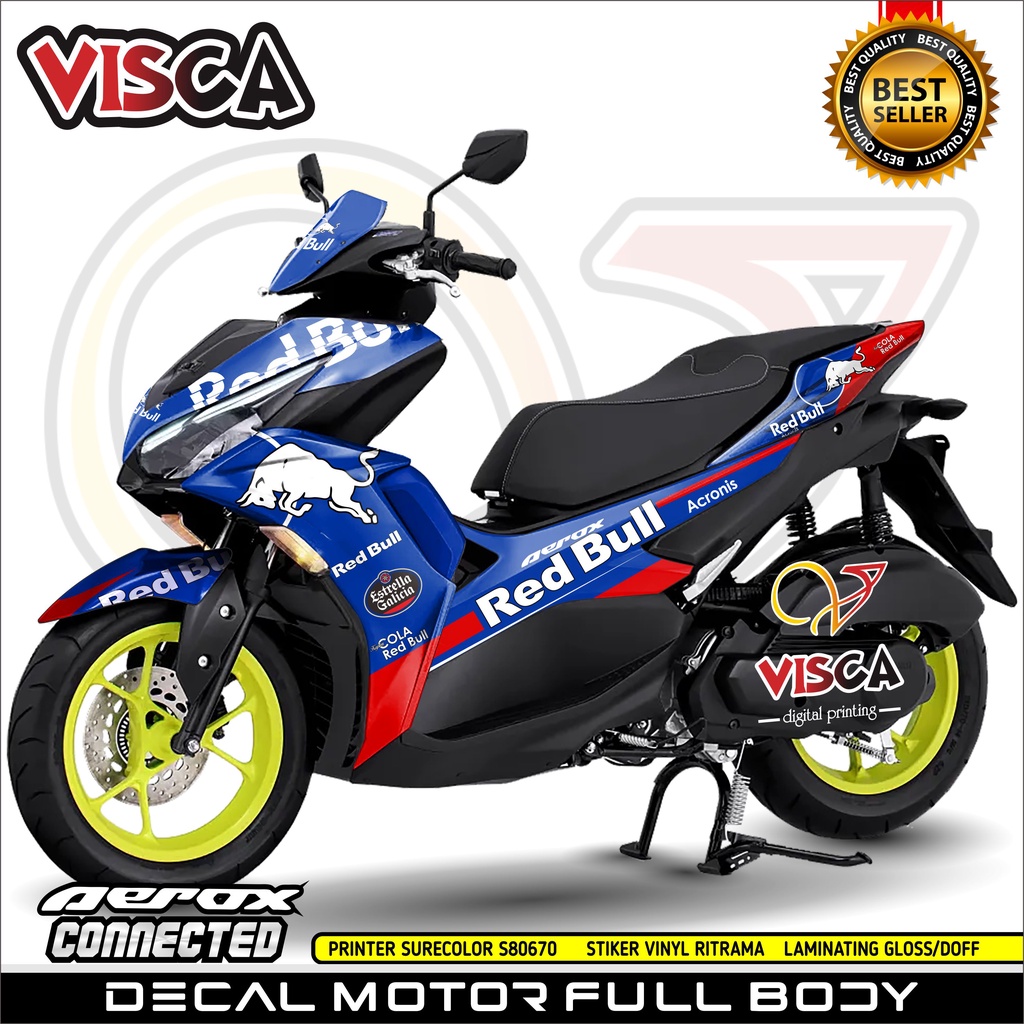 Decal Aerox 155 Full Body Stiker Aerox 155 New Striping All New Aerox 155 Connected Redbull Torro