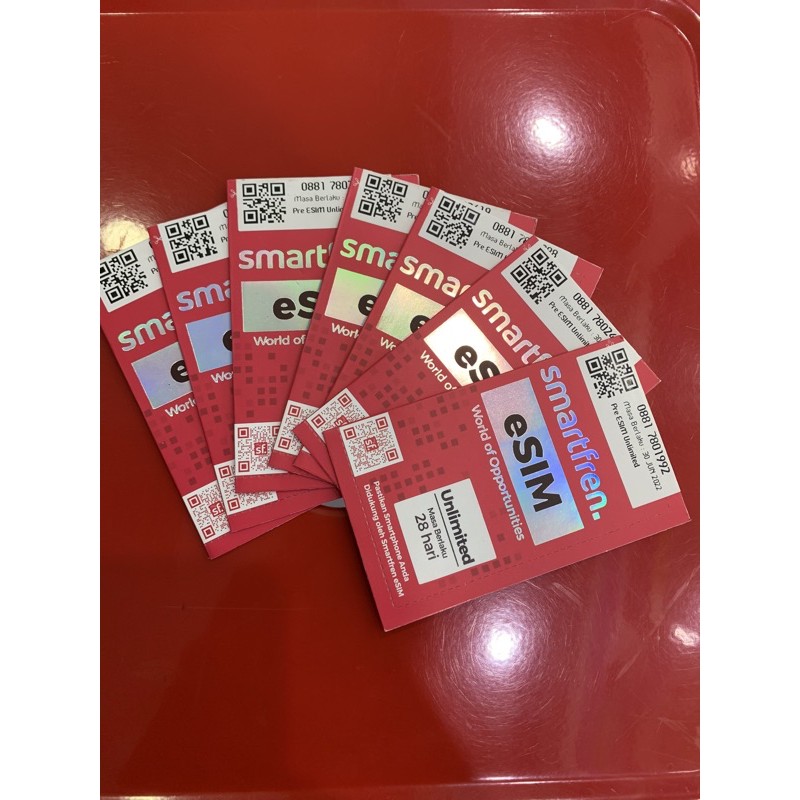 eSIM Smartfren 4G LTE unlimited kirim kode via chat