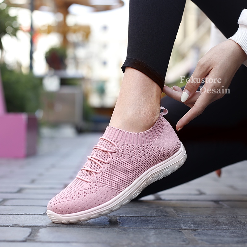 FOKU Sepatu Sneakers Wanita Sepatu Wanita Lembut Sepatu Kasual Wanita Terbaru