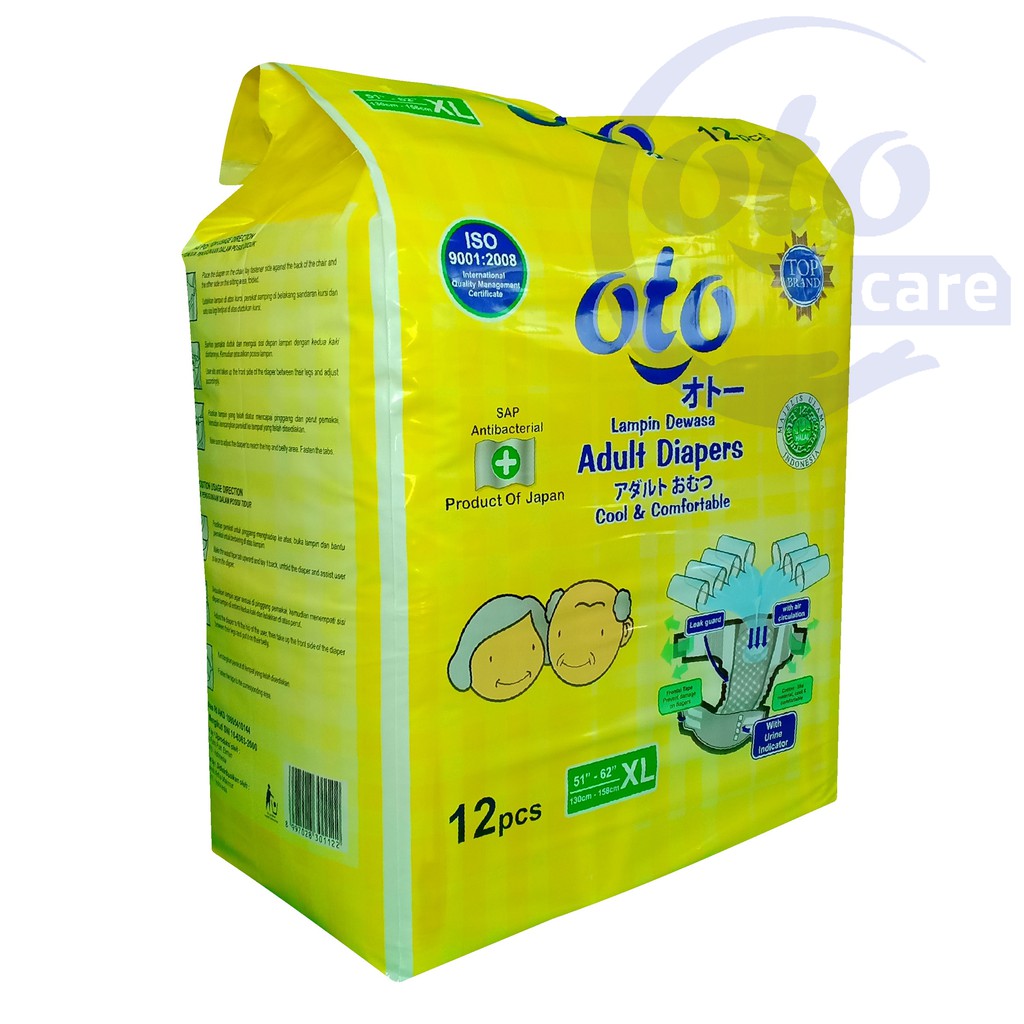 OTO Popok Dewasa model Lem Perekat Adult Diapers size XL isi 12 pcs