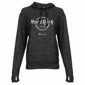 Hoodie Wanita Hard Rock Cafe Silver Foil Logo - Original Hardrock - L - London Murah