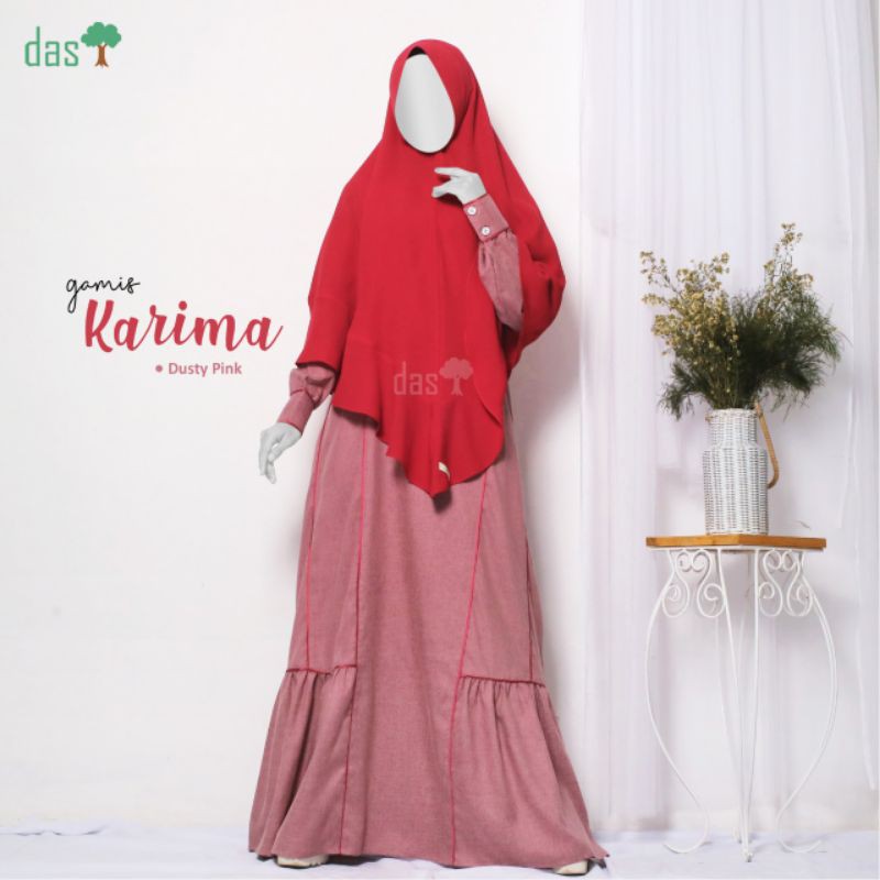 Gamis Polos Muslimah DAS Syari Busui Resleting Depan Bahan Katun Madina Karima Rianty
