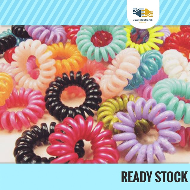 Ikat Rambut Karet Spiral Ikat Rambut Warna Warni Random