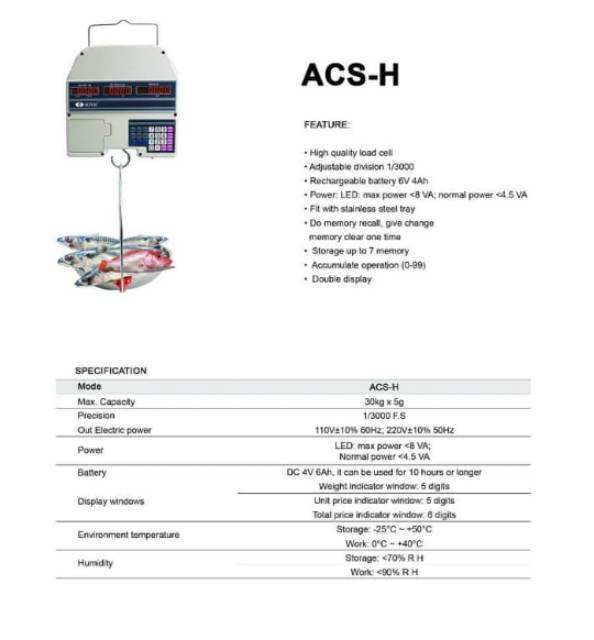 Timbangan Gantung Merk Sonic Type Acs H Cap 30kg Shopee Indonesia