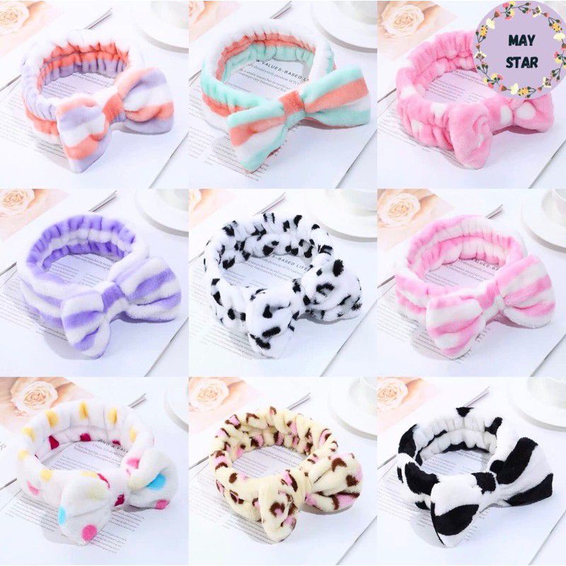 Bando &amp; Bandana Motif Garis / Macan tutul (dikirim random)