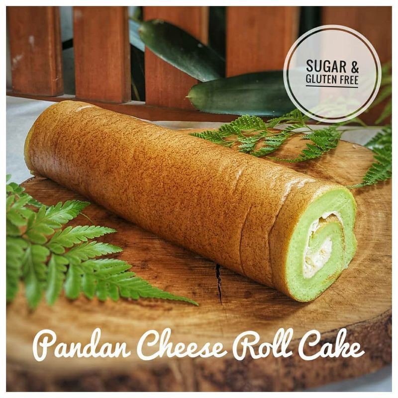 

FLOURLESS KETO DEBM CREAM CHEESE PANDAN ROLL CAKE BOLU GULUNG