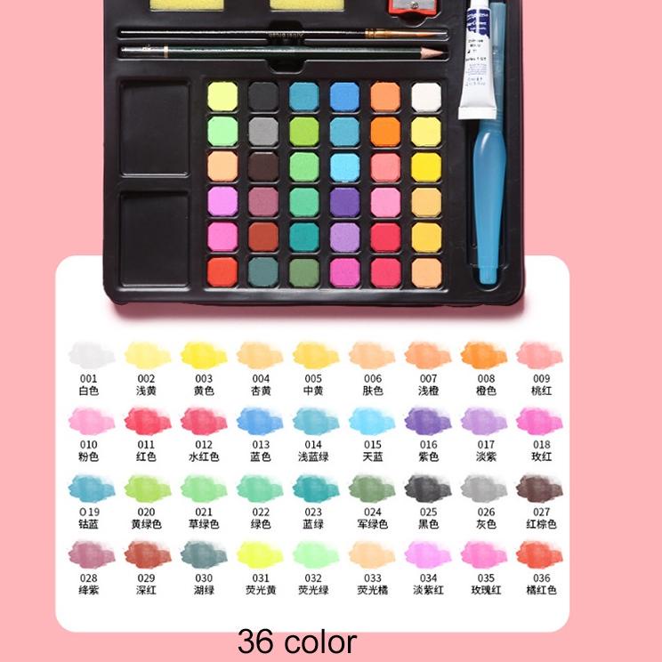 

(LANGSUNG ORDER) 36/48Water Color Set - Alat Cat Air Set Alat Melukis Cat Air Cat (Termasuk Kuas dan Kertas Gambara Best Seller