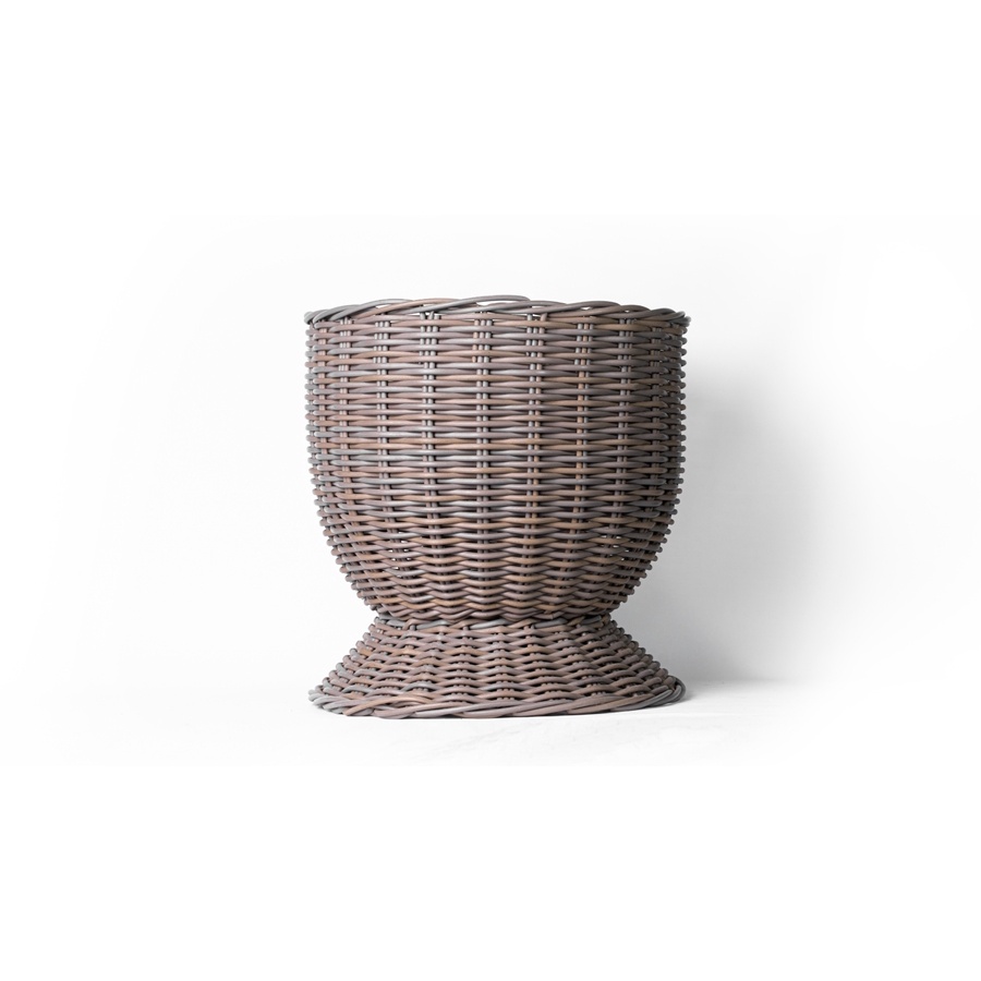 Pot Oak Pedestal Basket in Bright Grey - Xtra Large