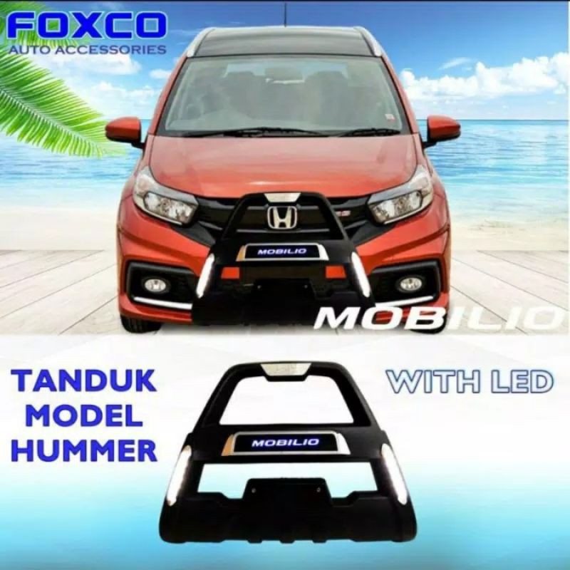 tanduk depan bumper depan mobilio hummer w/ led foxco