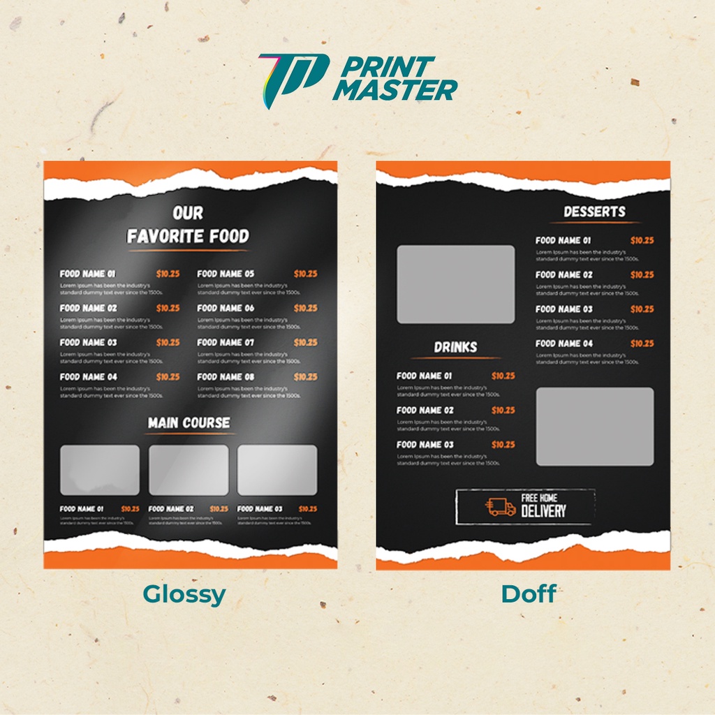 Cetak Daftar Menu Board / Papan Menu / Menu Resto