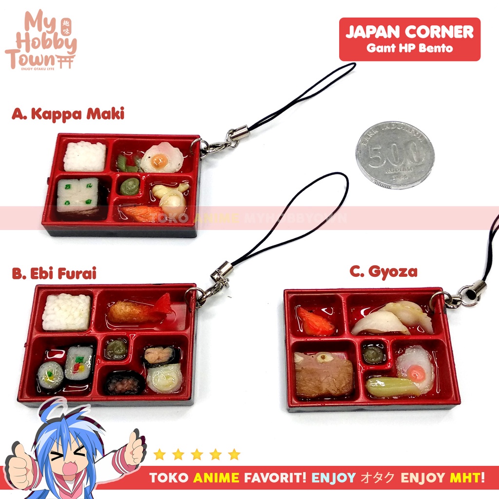 Gantungan Handphone HP Makanan Jepang Japanese Bento Bekal Japan Corner