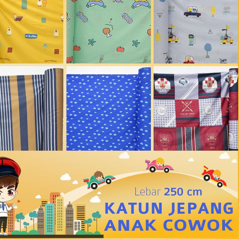 ❊ KAIN SPREI KATUN JEPANG MOTIF KARAKTER ANAK LEBAR 250 METERAN 100% ORIGINAL ❅