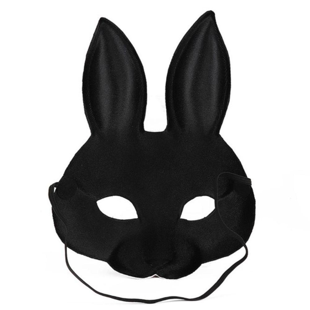 Agustinina Bunny Mask Kelinci Tidak Beracun Unisex Festival Cosplay Alat Peraga Karnaval Pesta Topeng Mata Setengah Wajah Halloween Dekorasi