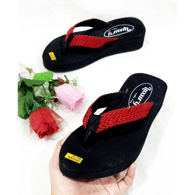 SANDAL JAPIT WANITA SANTAI MAIRA - SANDAL SPON WANITA - SANDAL WEDGES SPON MURAH