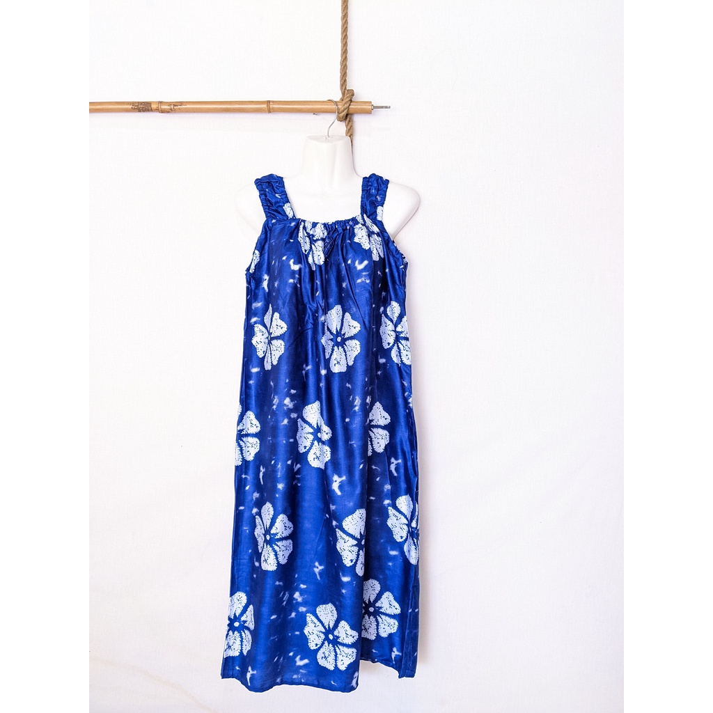 Daster Yukensi Jumbo LD 120 Baju Tidur Tanpa Lengan Tali Satu Kimono Sleepwear-sakura biru