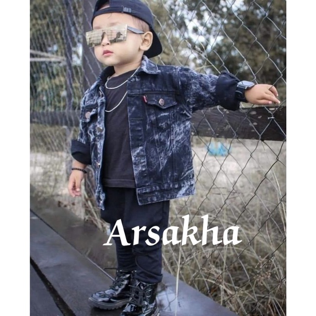 JAKET JEANS ANAK COWOK CEWEK USIA 2-8 TAHUN JAKET DENIM ANAK LAKI LAKI PEREMPUAN