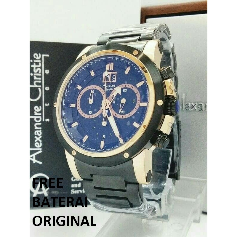 [Free Baterai] JAM TANGAN PRIA ALEXANDRE CHRISTIE AC 6142 ORIGINAL GARANSI RESMI 1 TAHUN