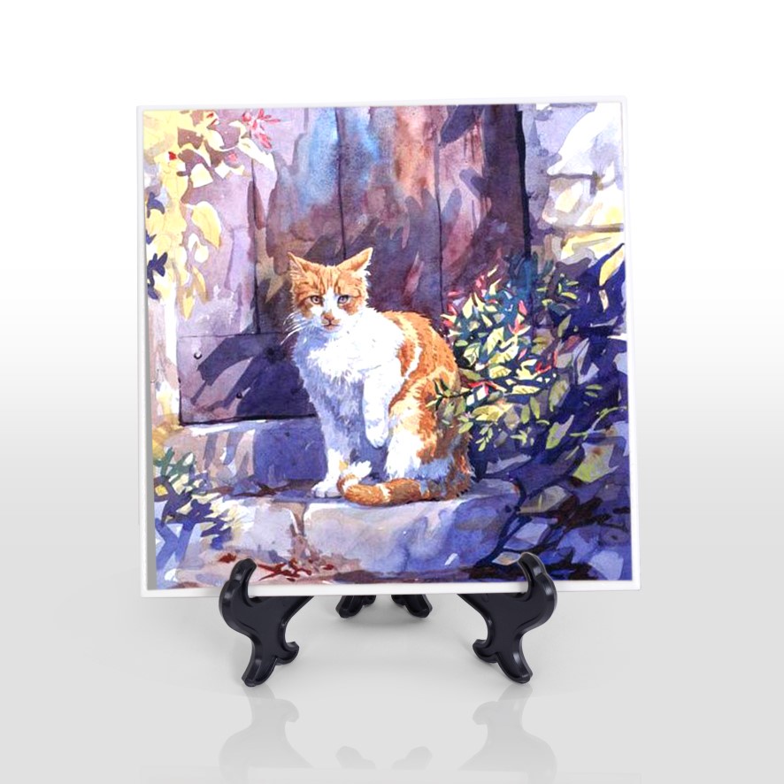 Keramik Hias dengan Dudukan ukuran 20x20 cm