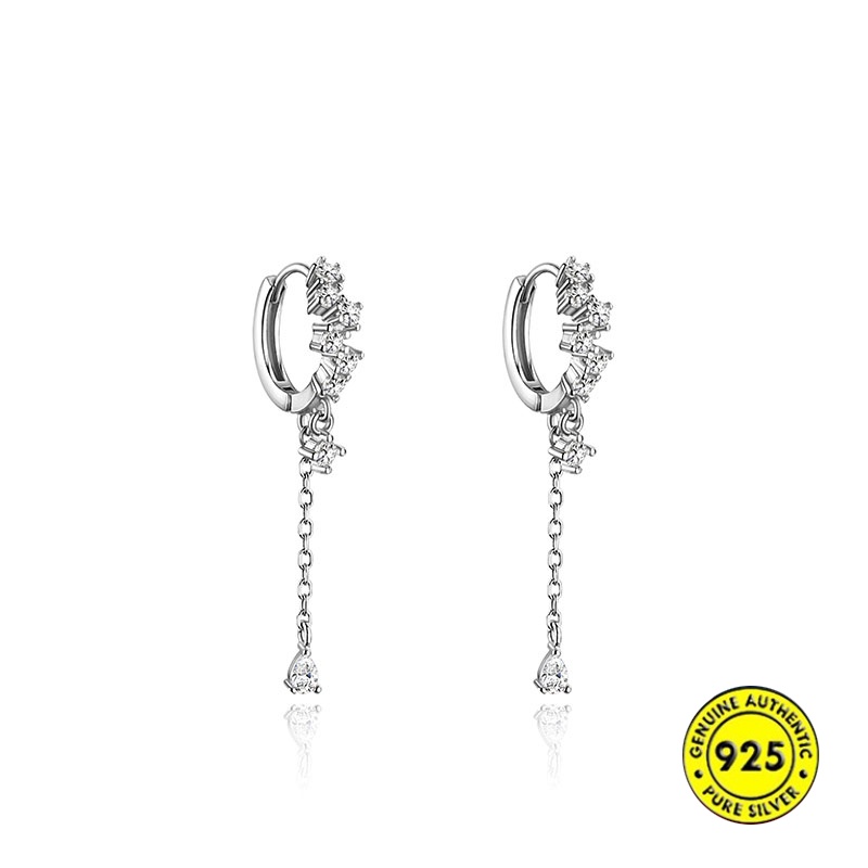 Anting Tusuk Sterling Silver 925 Model Rumbai Untuk Wanita