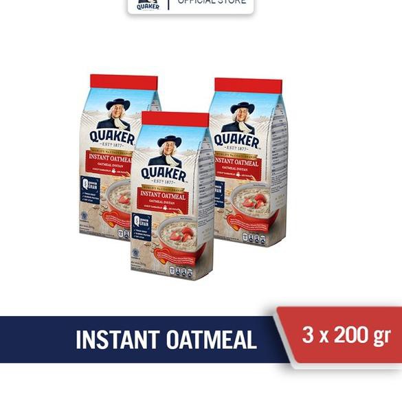 

[KODE 91] Quaker Instant Oatmeal 200 gr x 3 pcs Triple Pack TERMURAH..!!