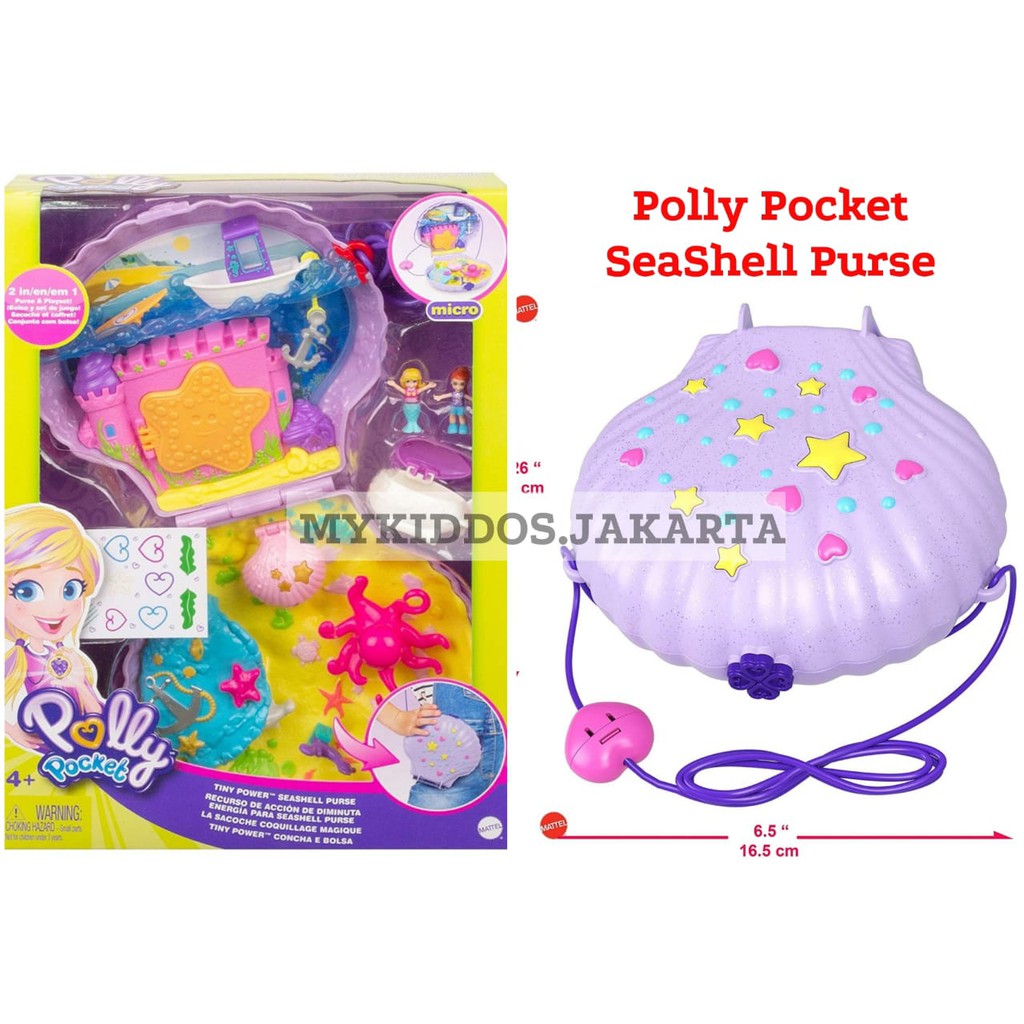 Polly Pocket SEASHELL PURSE Playset / Mainan Miniatur Polly Pocket ORI