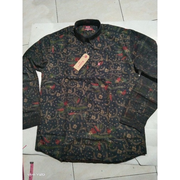 Kemeja batik lengan panjang size JUMBO XXL XXXL