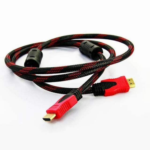 Kabel HDMi to HDMI 1.5 Meter Nylon High Speed HDTV Cable 1.5M Merah - Tebal