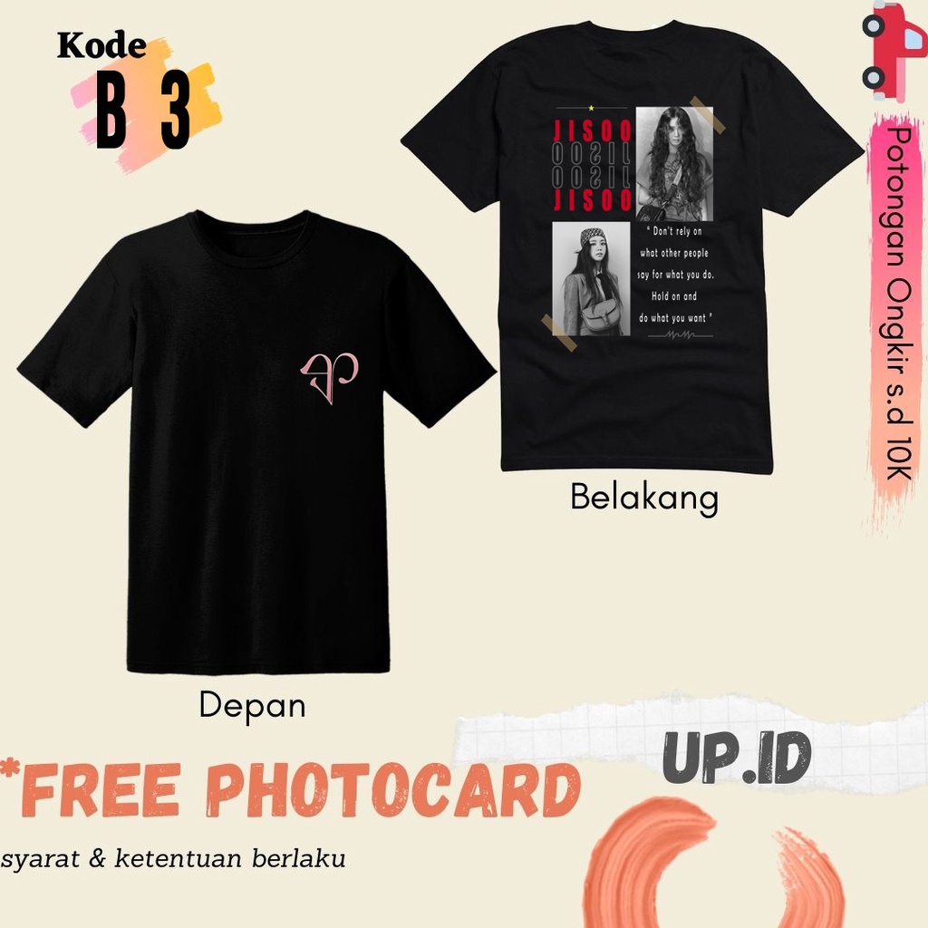 Kaos Jisoo Blackpink Free Photocard || T-shirt Blackpink Premium
