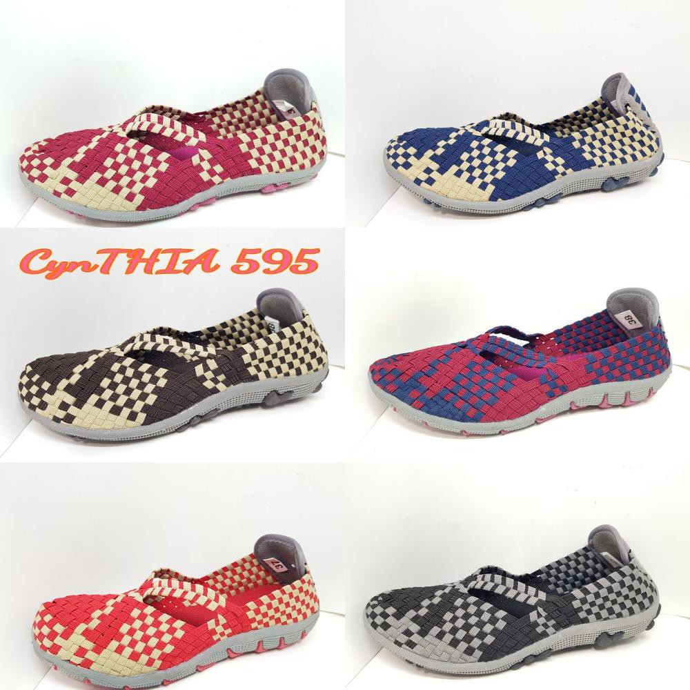 Promo CYNTHIA SEPATU RAJUT   SEPATU ANYAM   CYNTHIA FLAT 595 ORI Diskon
