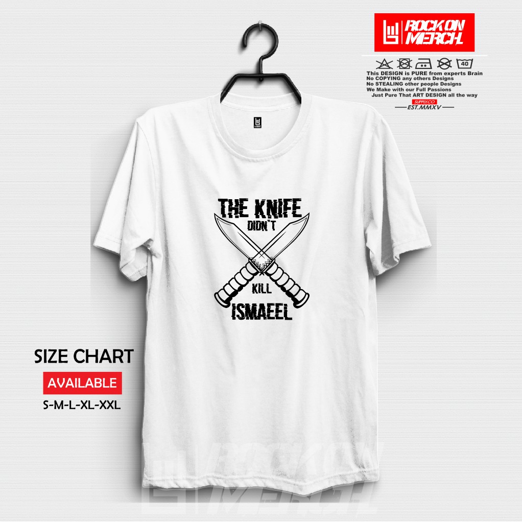 Kaos Baju Pedang Tajam The Knife Did not Kill Nabi Ismaeel Ismail Sejarah Islam -Rock On