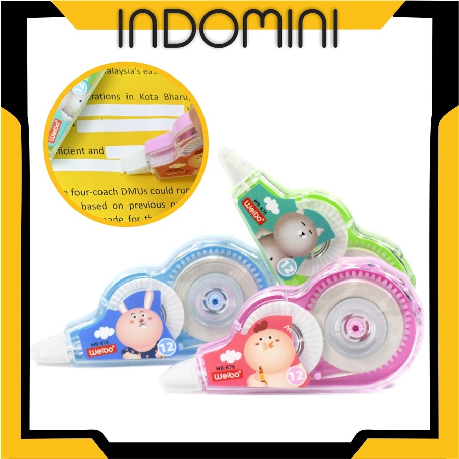 

INDOMINI S002 Correction Tape Students Stationary School Supplies 5M Multiple Color