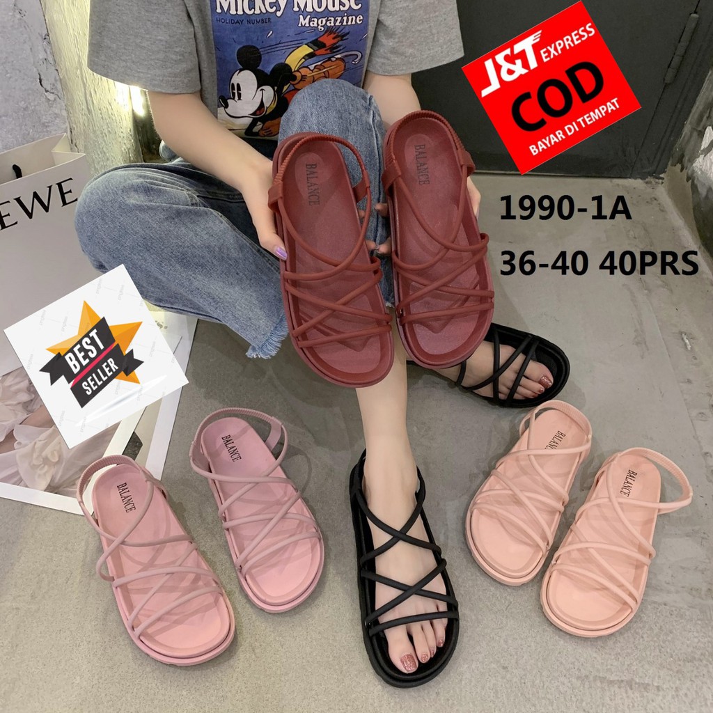 SANDAL TALI WANITA SANDAL JELLY WANITA SANDAL WEDGES PEREMPUAN SENDAL KARET JELLI WANITA BALANCE 199