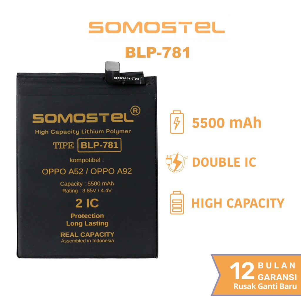 Somostel - BLP781 A52 / A92 Batre Batrai Baterai