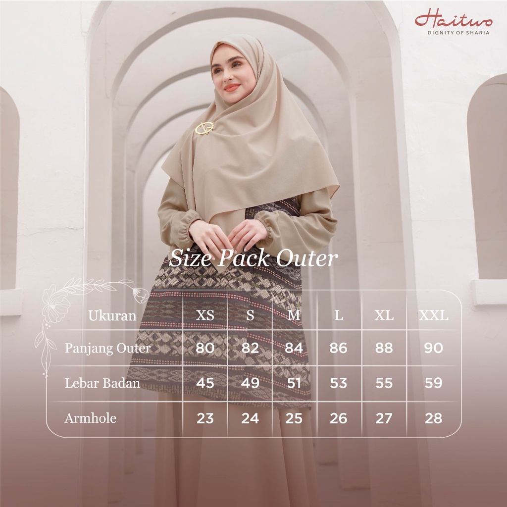 Haitwo Gamis EMERALD 15 Bahan Morelli Stretch Dress set Outer Fashion Muslimah Elegant Modern trendi by Haitwo bisa COD