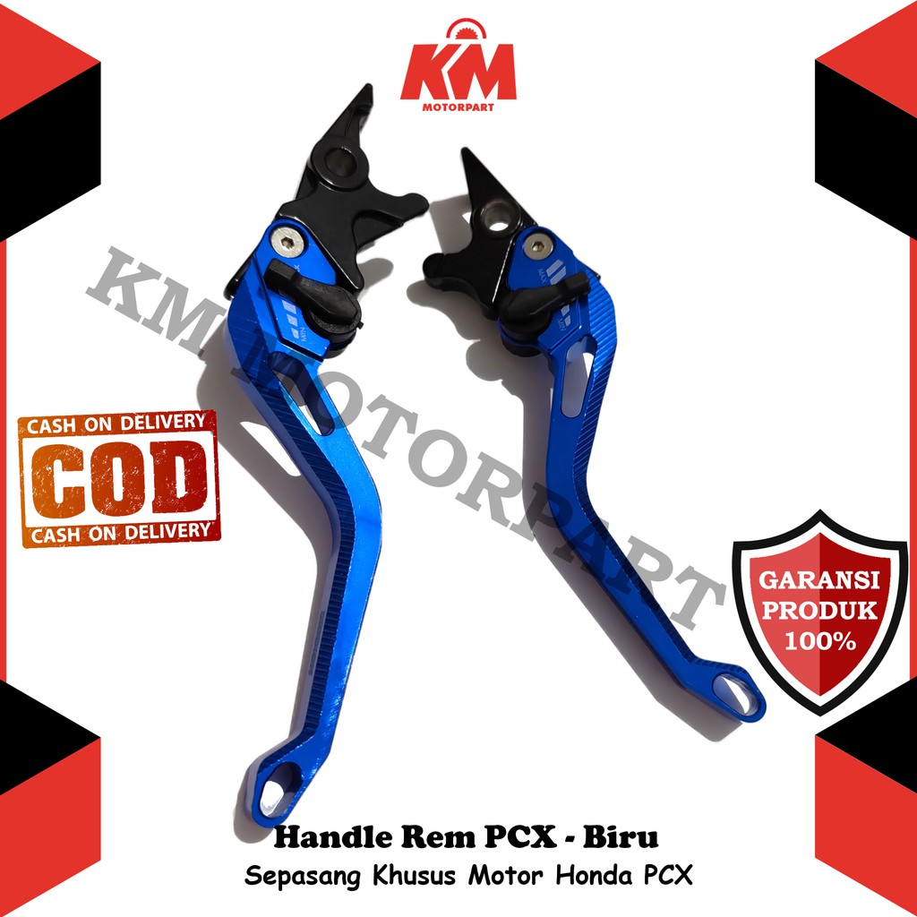 Handle Rem Honda PCX Full CNC Variasi Biru Merah Gold