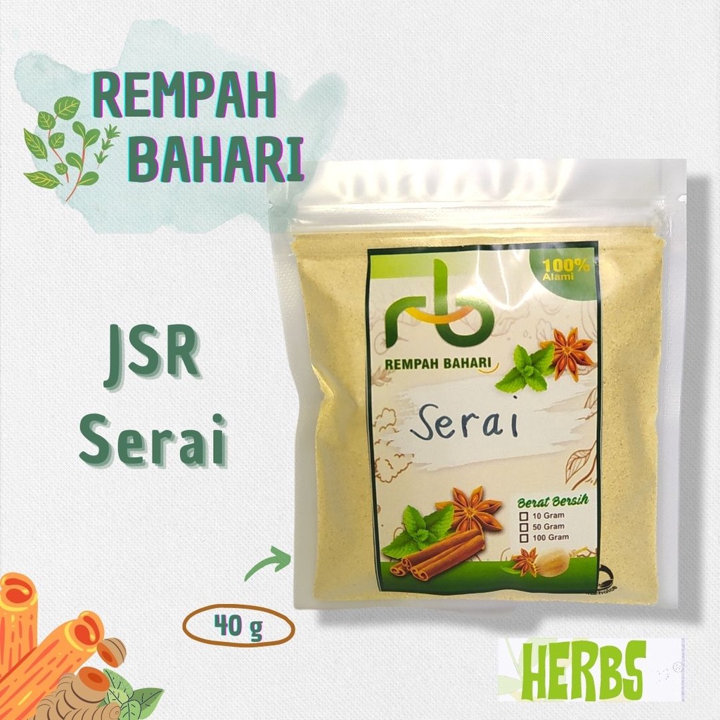 

(COD) SERAI BIASA ASLI PREMIUM (JSR)/SERAI BIASA POWDER 40 gr (REPACK)/REMPAH BUBUK/JSR