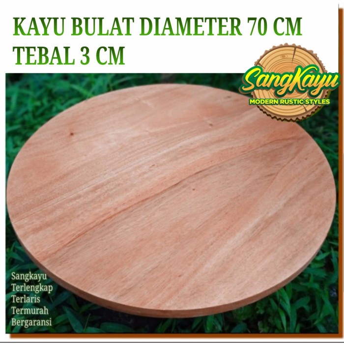 Papan Kayu 70x70x3 cm persegi dan bulat diameter 70 cm daun meja kayu - KAYU MAHONI, PERSEGI 70X70cm